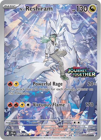 N's Reshiram (167/159) (Journey Together Stamp) [Scarlet & Violet: Journey Together] | Dragon's Lair Comics and Fantasy Houston TX