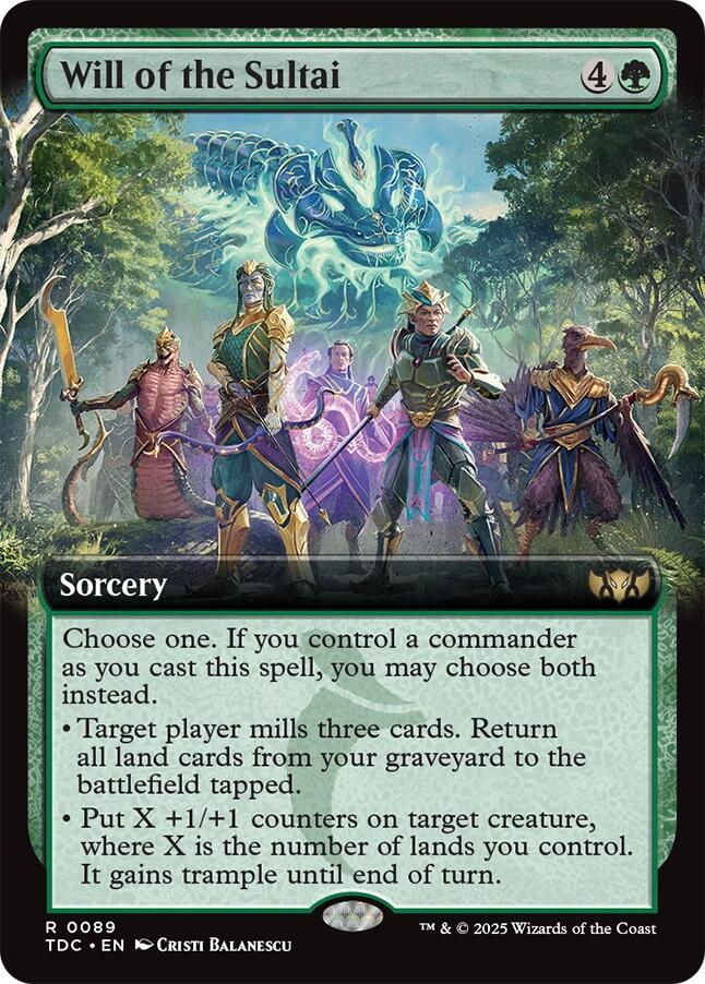 Will of the Sultai (Extended Art) [Tarkir: Dragonstorm Commander] | Dragon's Lair Comics and Fantasy Houston TX