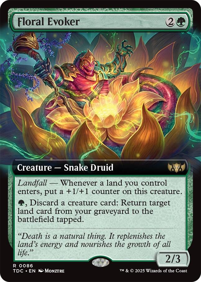 Floral Evoker (Extended Art) [Tarkir: Dragonstorm Commander] | Dragon's Lair Comics and Fantasy Houston TX