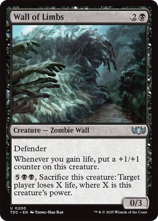 Wall of Limbs [Tarkir: Dragonstorm Commander] | Dragon's Lair Comics and Fantasy Houston TX