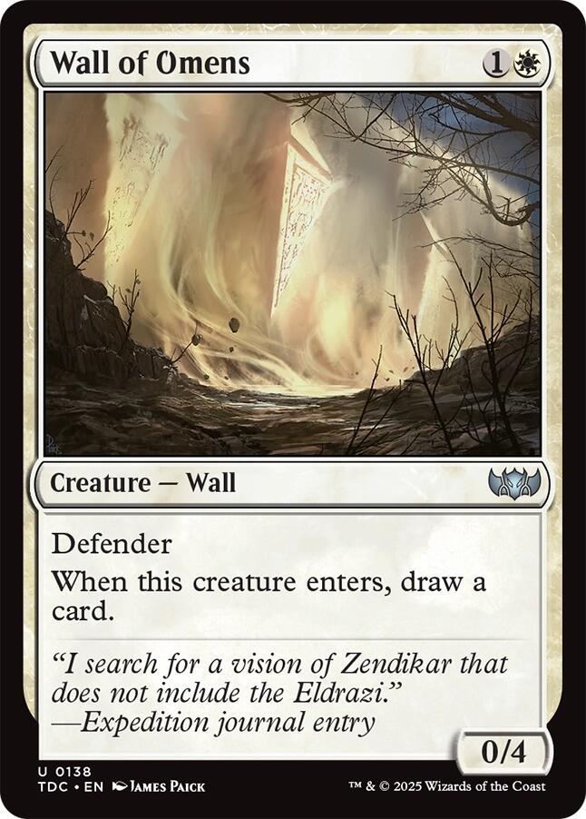 Wall of Omens [Tarkir: Dragonstorm Commander] | Dragon's Lair Comics and Fantasy Houston TX