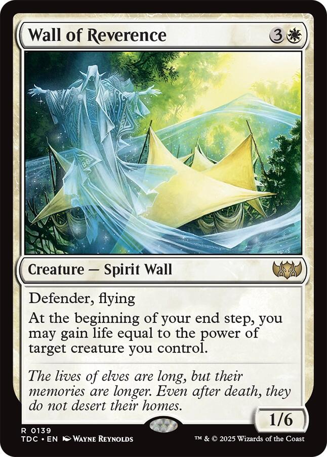 Wall of Reverence [Tarkir: Dragonstorm Commander] | Dragon's Lair Comics and Fantasy Houston TX