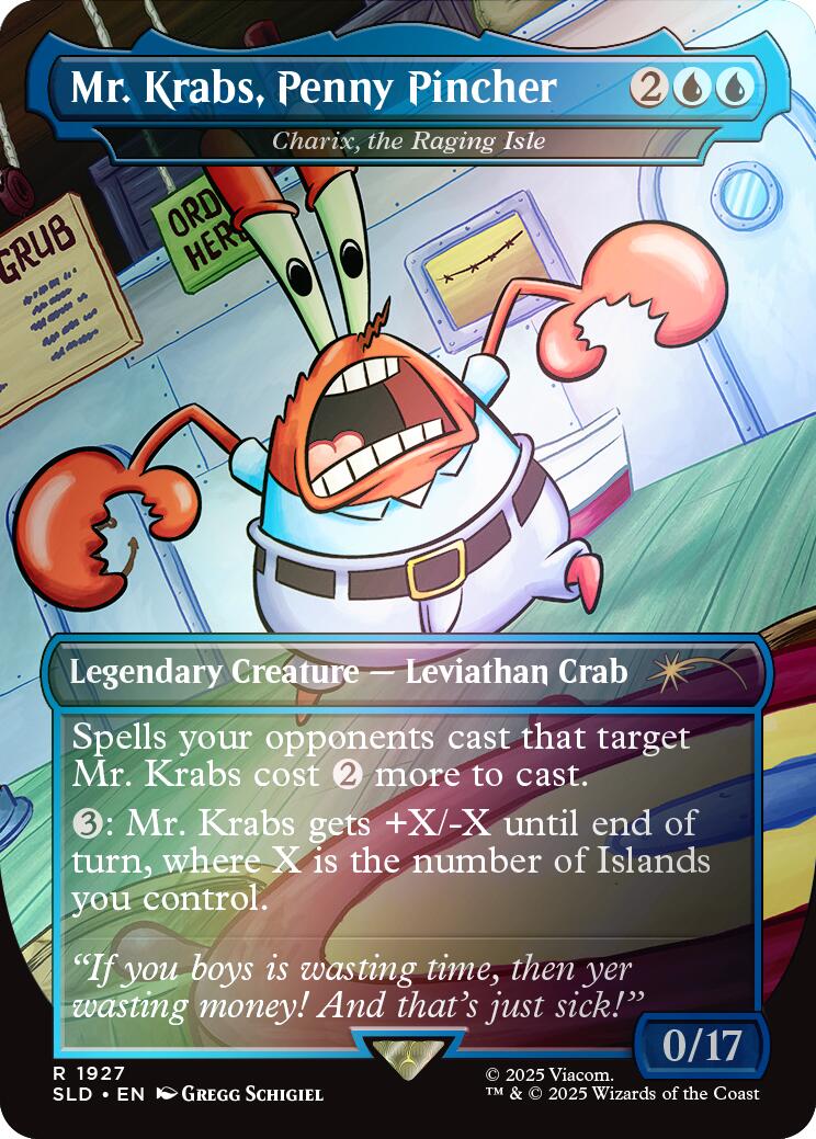 Mr. Krabs, Penny Pincher - Charix, the Raging Isle (Rainbow Foil) [Secret Lair Drop Series] | Dragon's Lair Comics and Fantasy Houston TX