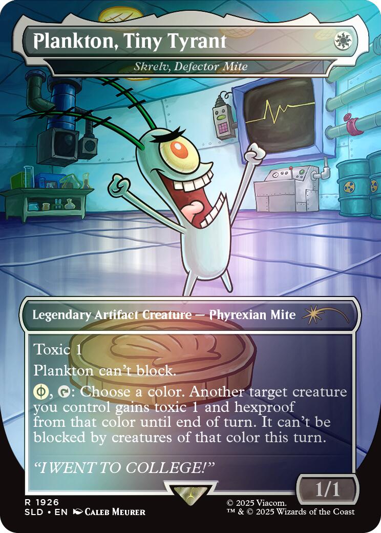 Plankton, Tiny Tyrant - Shrelv, Defector Mite (Rainbow Foil) [Secret Lair Drop Series] | Dragon's Lair Comics and Fantasy Houston TX