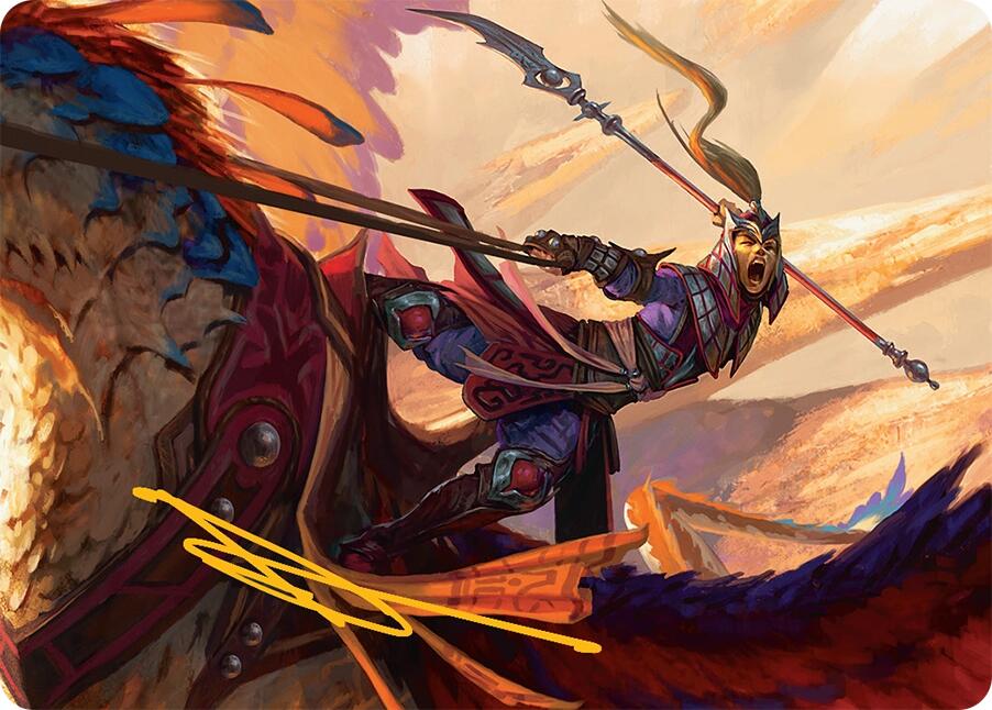 Dragonback Lancer Art Card (3/54) (Gold-Stamped Signature) [Tarkir: Dragonstorm Art Series] | Dragon's Lair Comics and Fantasy Houston TX