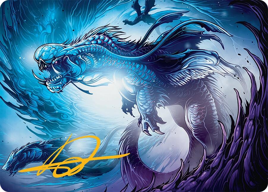 Roiling Dragonstorm Art Card (33/54) (Gold-Stamped Signature) [Tarkir: Dragonstorm Art Series] | Dragon's Lair Comics and Fantasy Houston TX