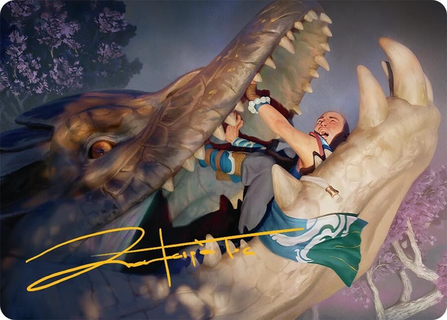 Jaws of Defeat Art Card (53/54) (Gold-Stamped Signature) [Tarkir: Dragonstorm Art Series] | Dragon's Lair Comics and Fantasy Houston TX