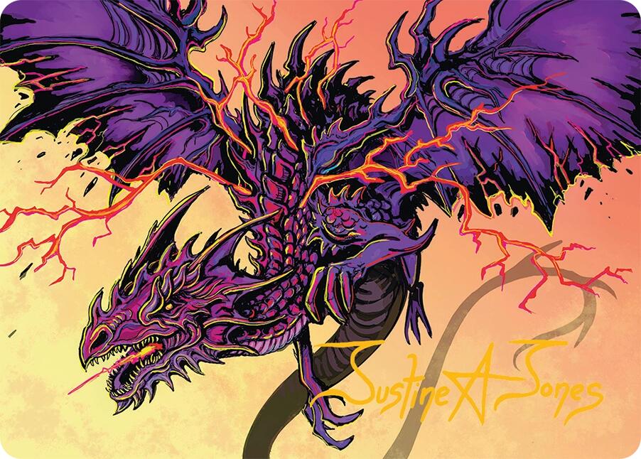 Stormshriek Feral Art Card (35/54) (Gold-Stamped Signature) [Tarkir: Dragonstorm Art Series] | Dragon's Lair Comics and Fantasy Houston TX