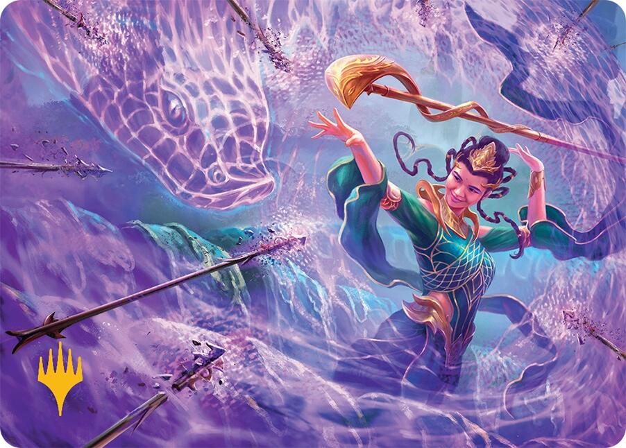 Snakeskin Veil Art Card (19/54) (Gold-Stamped Signature) [Tarkir: Dragonstorm Art Series] | Dragon's Lair Comics and Fantasy Houston TX