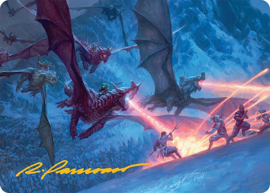 Dragonback Assault Art Card (22/54) (Gold-Stamped Signature) [Tarkir: Dragonstorm Art Series] | Dragon's Lair Comics and Fantasy Houston TX