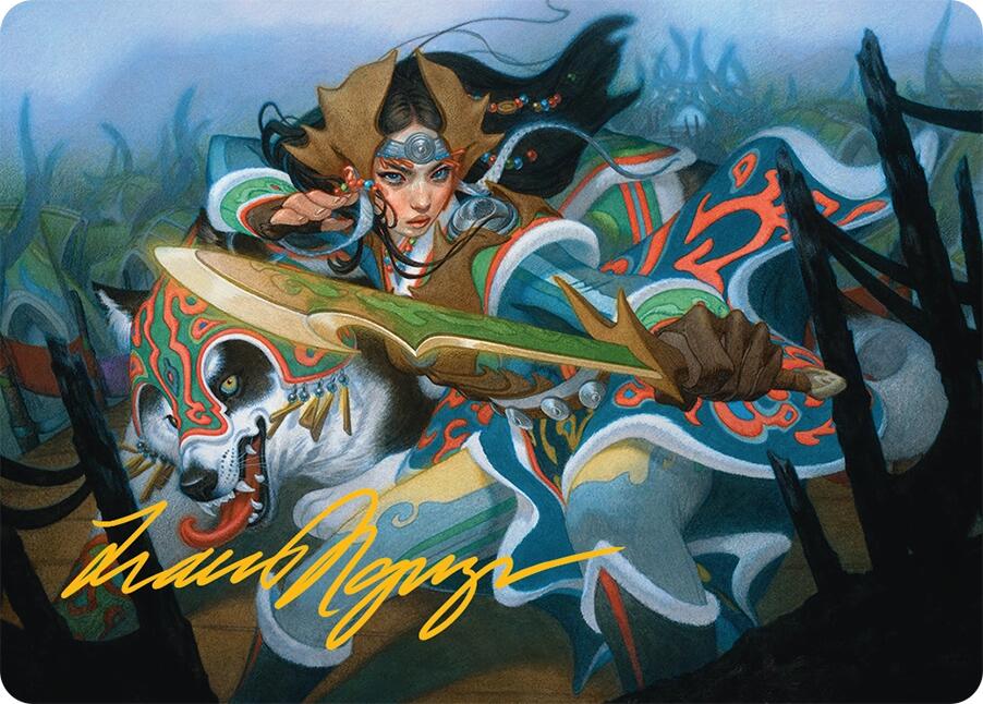 Eshki Dragonclaw Art Card (23/54) (Gold-Stamped Signature) [Tarkir: Dragonstorm Art Series] | Dragon's Lair Comics and Fantasy Houston TX