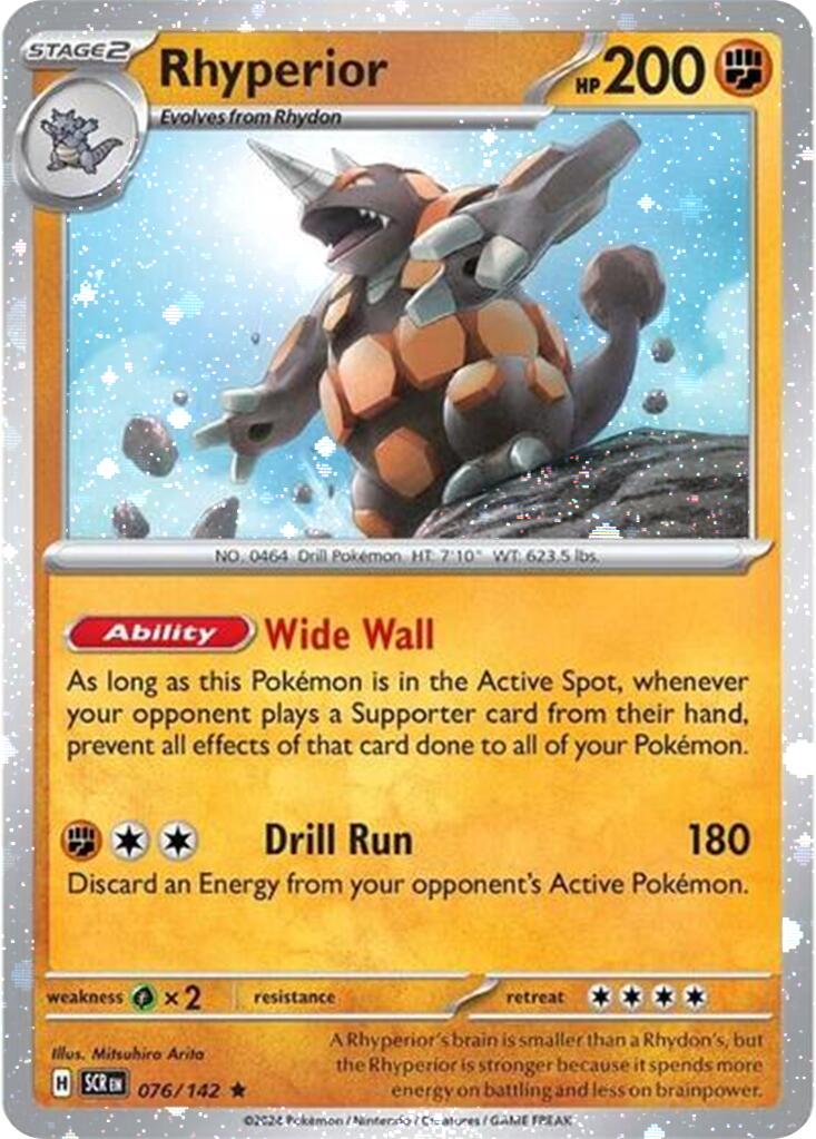 Rhyperior (076/142) (Cosmos Holo) [Scarlet & Violet: Stellar Crown] | Dragon's Lair Comics and Fantasy Houston TX