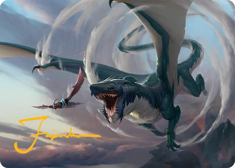 Whirlwing Stormbrood Art Card (27/54) (Gold-Stamped Signature) [Tarkir: Dragonstorm Art Series] | Dragon's Lair Comics and Fantasy Houston TX