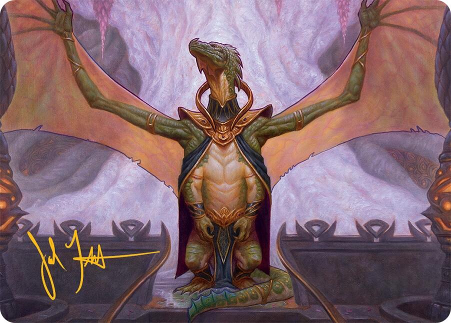 Kheru Goldkeeper Art Card (36/54) (Gold-Stamped Signature) [Tarkir: Dragonstorm Art Series] | Dragon's Lair Comics and Fantasy Houston TX