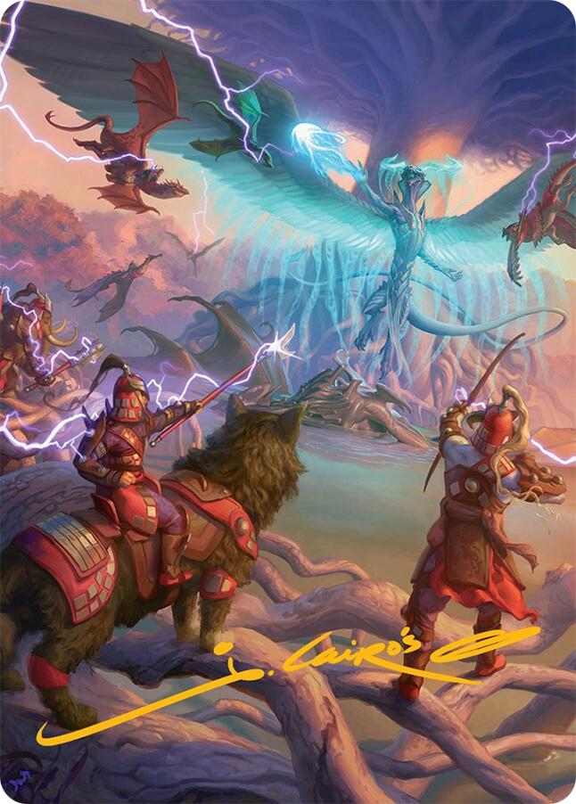 All-Out Assault Art Card (50/54) (Gold-Stamped Signature) [Tarkir: Dragonstorm Art Series] | Dragon's Lair Comics and Fantasy Houston TX