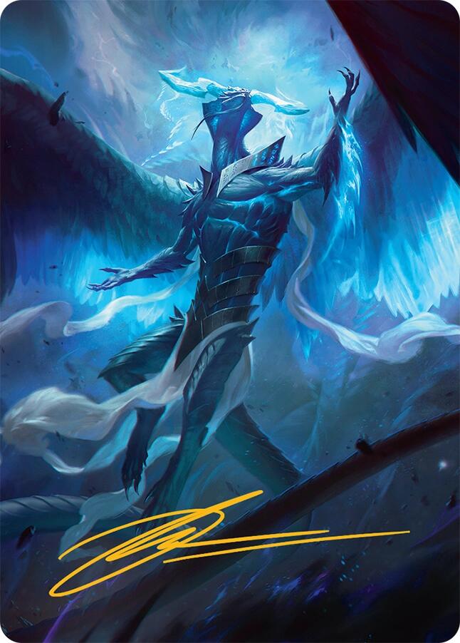Ugin, Eye of the Storms Art Card (1/54) (Gold-Stamped Signature) [Tarkir: Dragonstorm Art Series] | Dragon's Lair Comics and Fantasy Houston TX