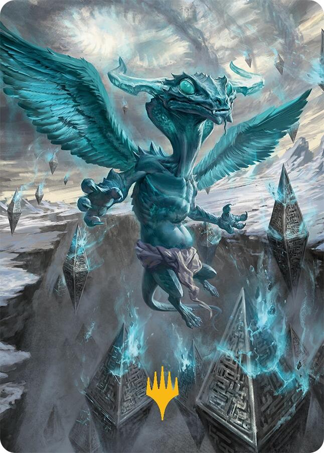 Ugin, Eye of the Storms Art Card (47/54) (Gold-Stamped Signature) [Tarkir: Dragonstorm Art Series] | Dragon's Lair Comics and Fantasy Houston TX