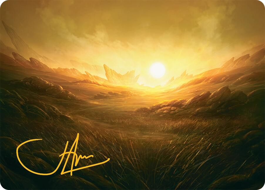 Plains Art Card (31/54) (Gold-Stamped Signature) [Tarkir: Dragonstorm Art Series] | Dragon's Lair Comics and Fantasy Houston TX