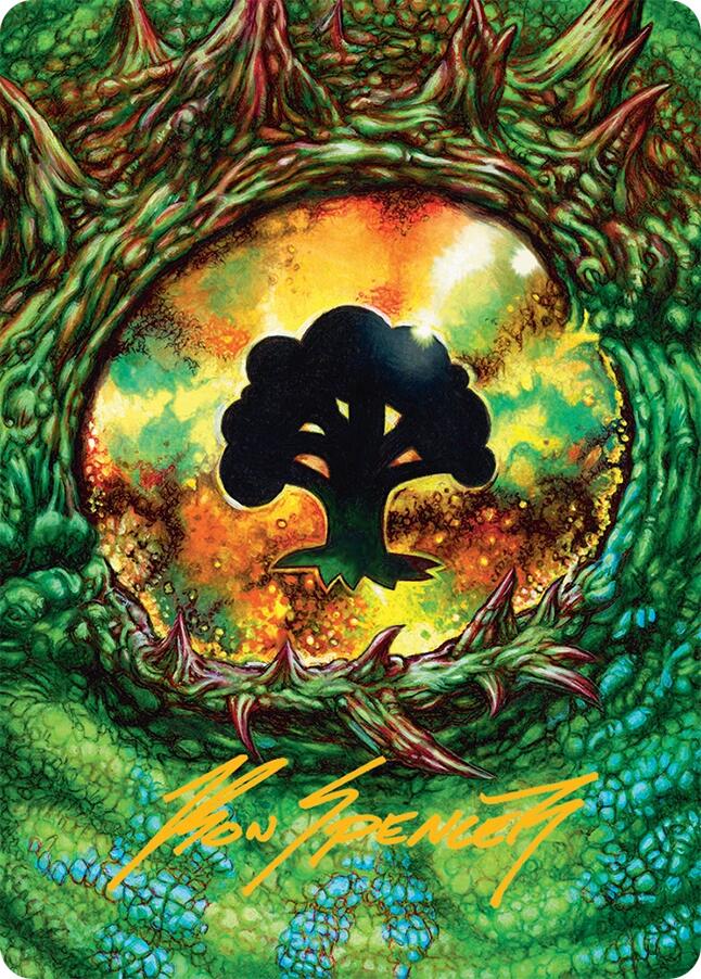 Forest Art Card (32/54) (Gold-Stamped Signature) [Tarkir: Dragonstorm Art Series] | Dragon's Lair Comics and Fantasy Houston TX