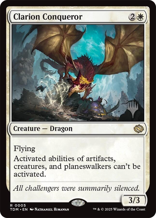 Clarion Conqueror [Tarkir: Dragonstorm Promos] | Dragon's Lair Comics and Fantasy Houston TX