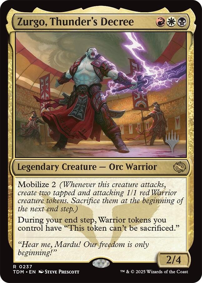 Zurgo, Thunder's Decree [Tarkir: Dragonstorm Promos] | Dragon's Lair Comics and Fantasy Houston TX