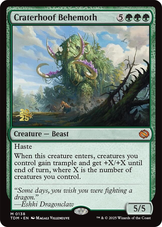 Craterhoof Behemoth [Tarkir: Dragonstorm Prerelease Promos] | Dragon's Lair Comics and Fantasy Houston TX