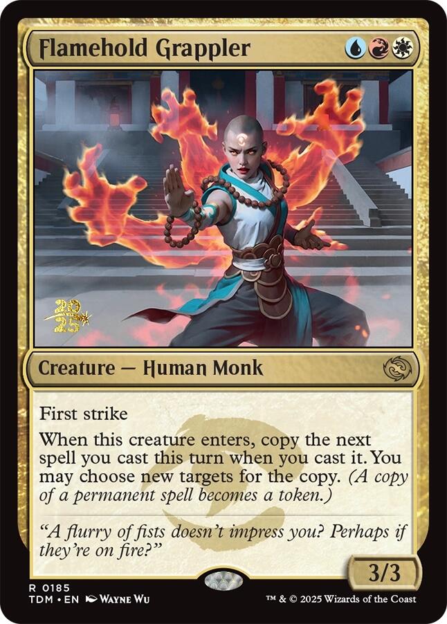 Flamehold Grappler [Tarkir: Dragonstorm Prerelease Promos] | Dragon's Lair Comics and Fantasy Houston TX
