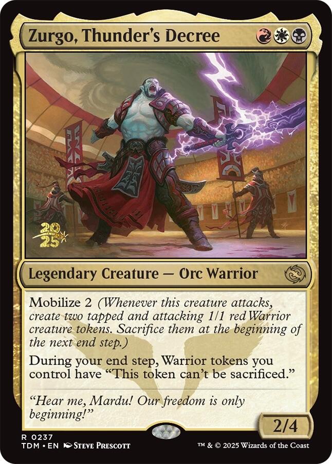 Zurgo, Thunder's Decree [Tarkir: Dragonstorm Prerelease Promos] | Dragon's Lair Comics and Fantasy Houston TX