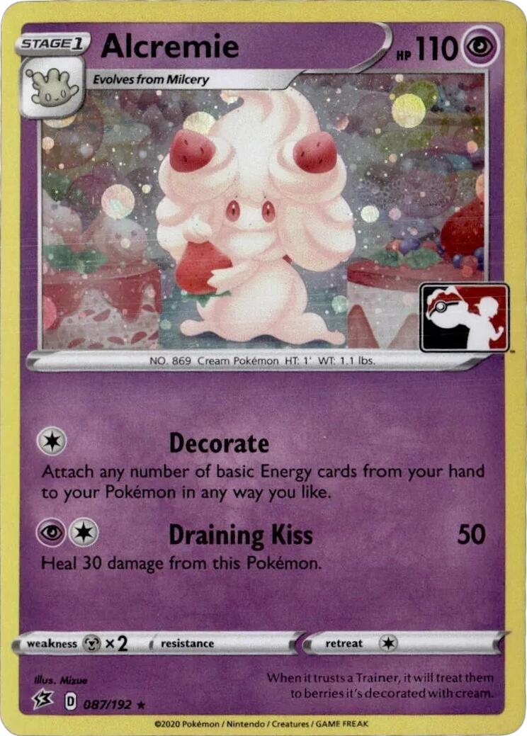 Alcremie (087/192) (Play Pokemon Promo) [League & Championship Cards] | Dragon's Lair Comics and Fantasy Houston TX