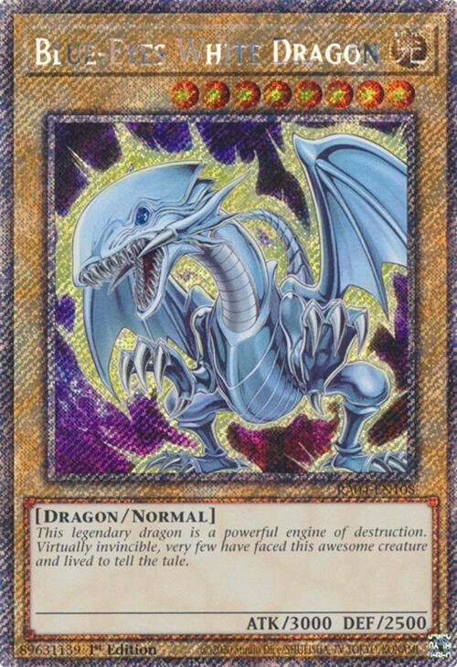 Blue-Eyes White Dragon (7th Art) [RA04-EN108] Platinum Secret Rare | Dragon's Lair Comics and Fantasy Houston TX