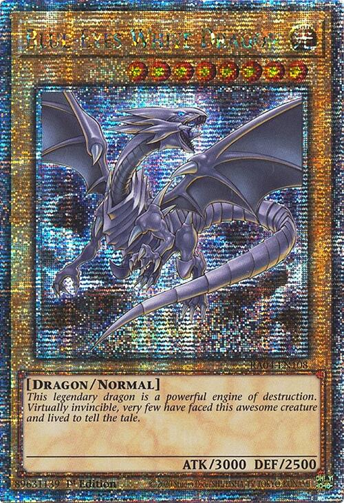 Blue-Eyes White Dragon (8th Art) [RA04-EN108] Quarter Century Secret Rare | Dragon's Lair Comics and Fantasy Houston TX
