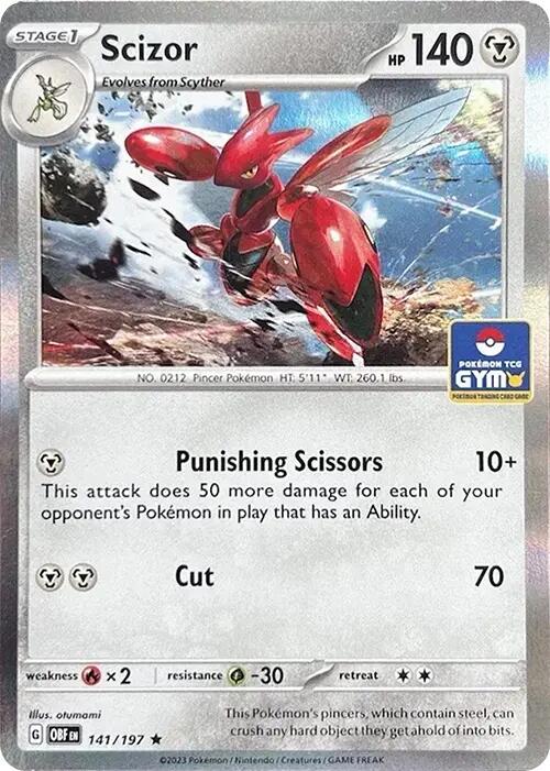 Scizor (141/197) (Pokemon Gym Promo) [Scarlet & Violet: Obsidian Flames] | Dragon's Lair Comics and Fantasy Houston TX