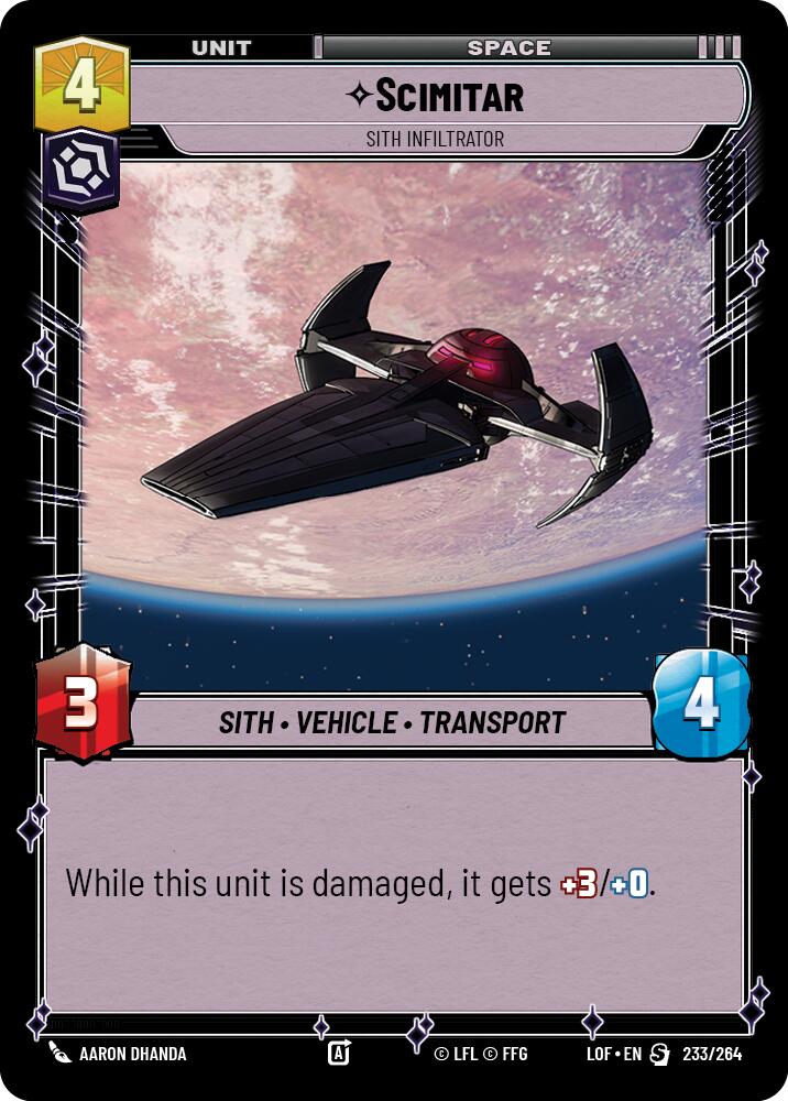 Scimitar - Sith Infiltrator (233/264) (233/264) [Legends of the Force] | Odin's Place