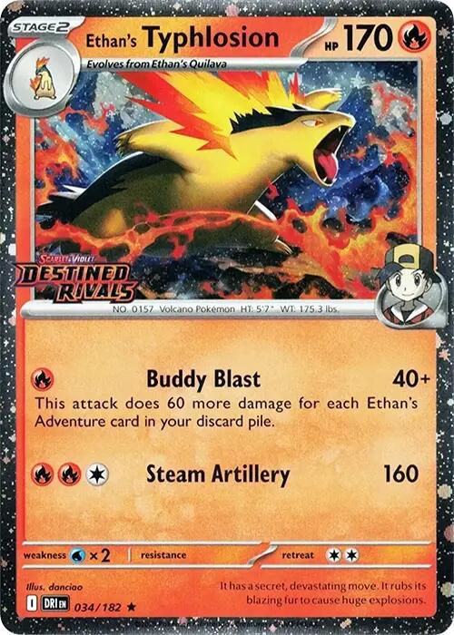Ethan's Typhlosion (034/182) (Destined Rivals Stamp) [Scarlet & Violet: Destined Rivals] | Dragon's Lair Comics and Fantasy Houston TX