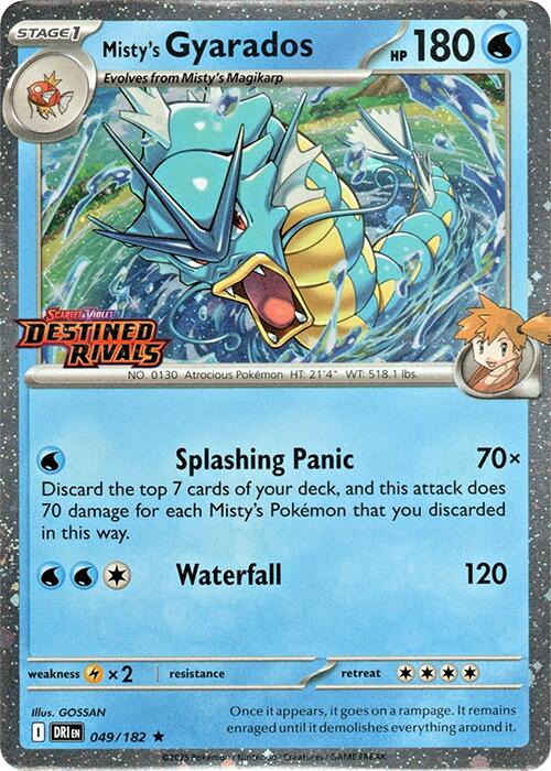 Misty's Gyarados (049/182) (Destined Rivals Stamp) [Scarlet & Violet: Destined Rivals] | Dragon's Lair Comics and Fantasy Houston TX