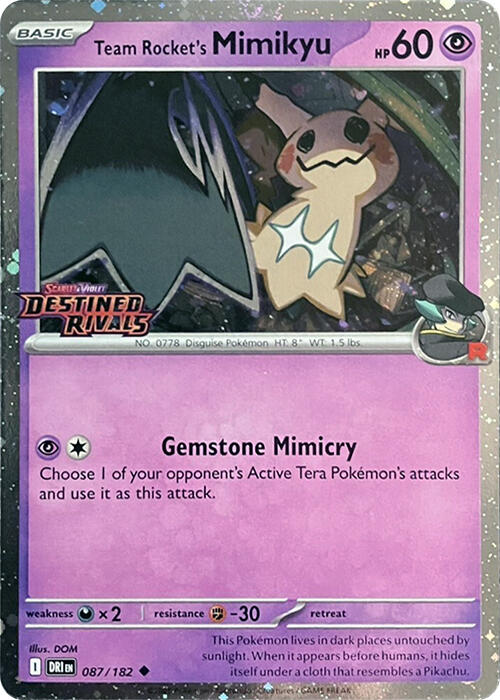 Team Rocket's Mimikyu (087/182) (Destined Rivals Stamp) [Scarlet & Violet: Destined Rivals] | Dragon's Lair Comics and Fantasy Houston TX