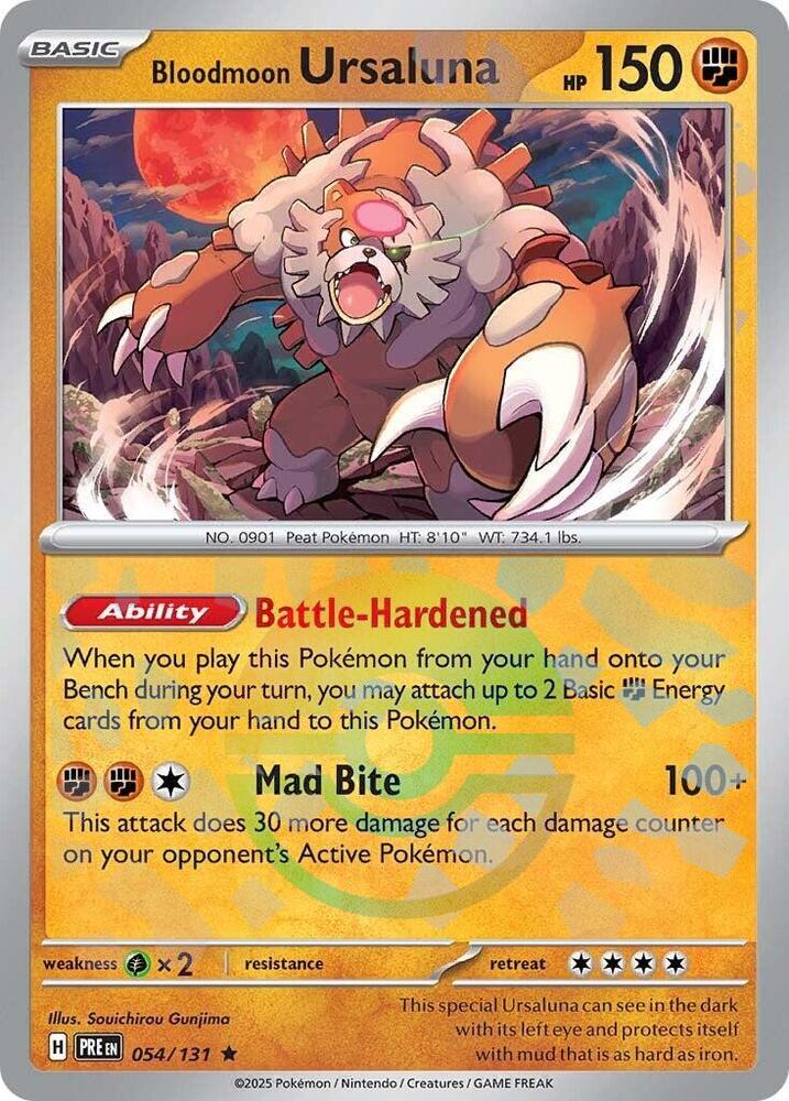 Bloodmoon Ursaluna (054/131) (Poke Ball Pattern) [Scarlet & Violet: Prismatic Evolutions] | Dragon's Lair Comics and Fantasy Houston TX