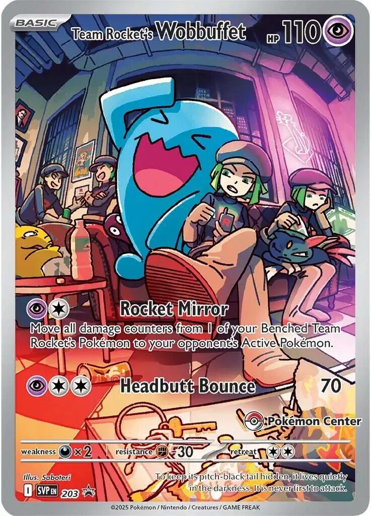 Team Rocket's Wobbuffet (203) (Pokemon Center Exclusive) [Scarlet & Violet: Black Star Promos] | Dragon's Lair Comics and Fantasy Houston TX
