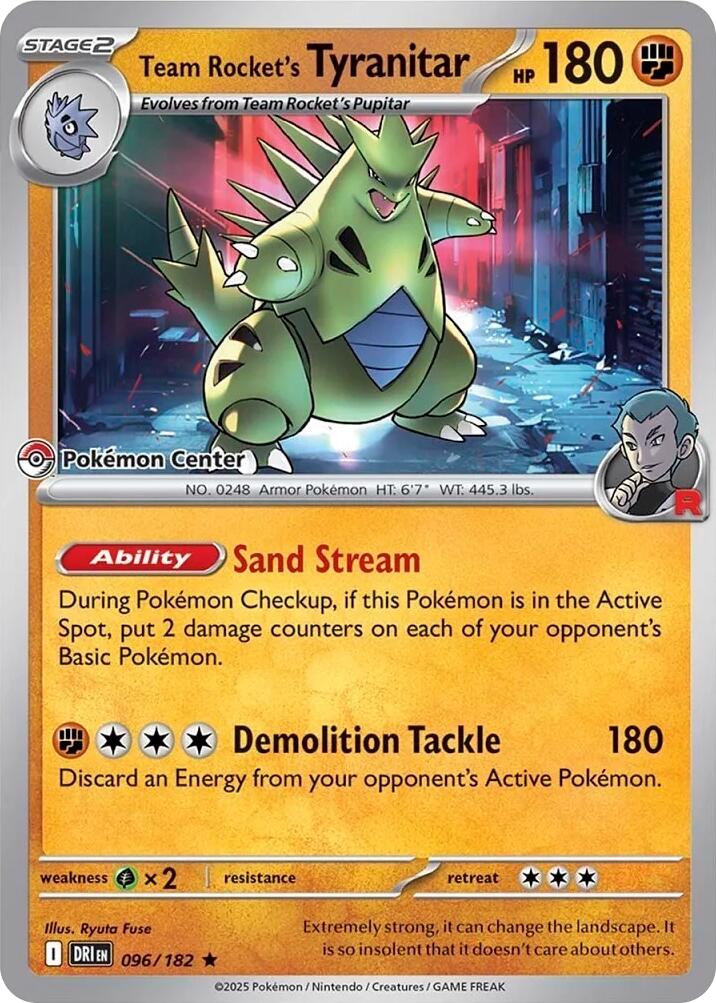 Team Rocket's Tyranitar (096/182) (Pokemon Center Exclusive) [Miscellaneous Cards] | Dragon's Lair Comics and Fantasy Houston TX