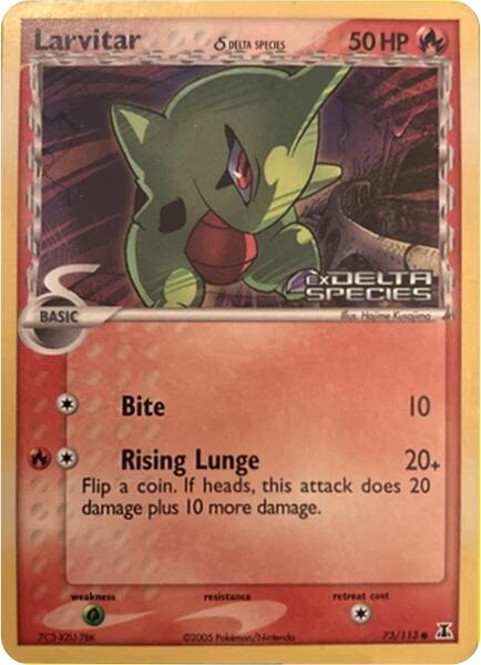 Larvitar (73/113) (Delta Species) (Stamped) [Miscellaneous Cards] | Dragon's Lair Comics and Fantasy Houston TX