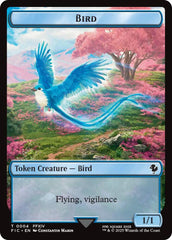 Bird // Hero (0028) Double-Sided Token (Surge Foil) [FINAL FANTASY Commander Tokens] | Dragon's Lair Comics and Fantasy Houston TX