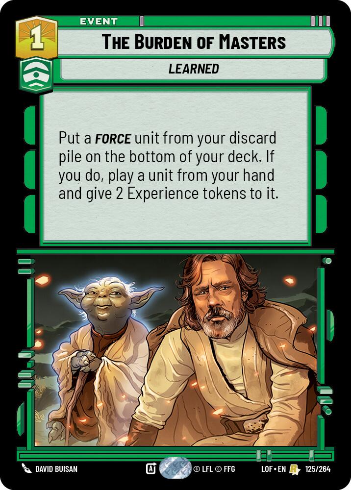 The Burden of Masters (125/264) (125/264) [Legends of the Force] | Odin's Place