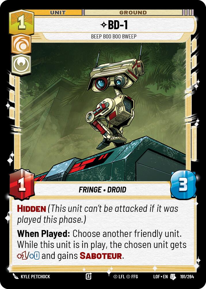 BD-1 - Beep Boo Boo Bweep (191/264) (191/264) [Legends of the Force] | Dragon's Lair Comics and Fantasy Houston TX