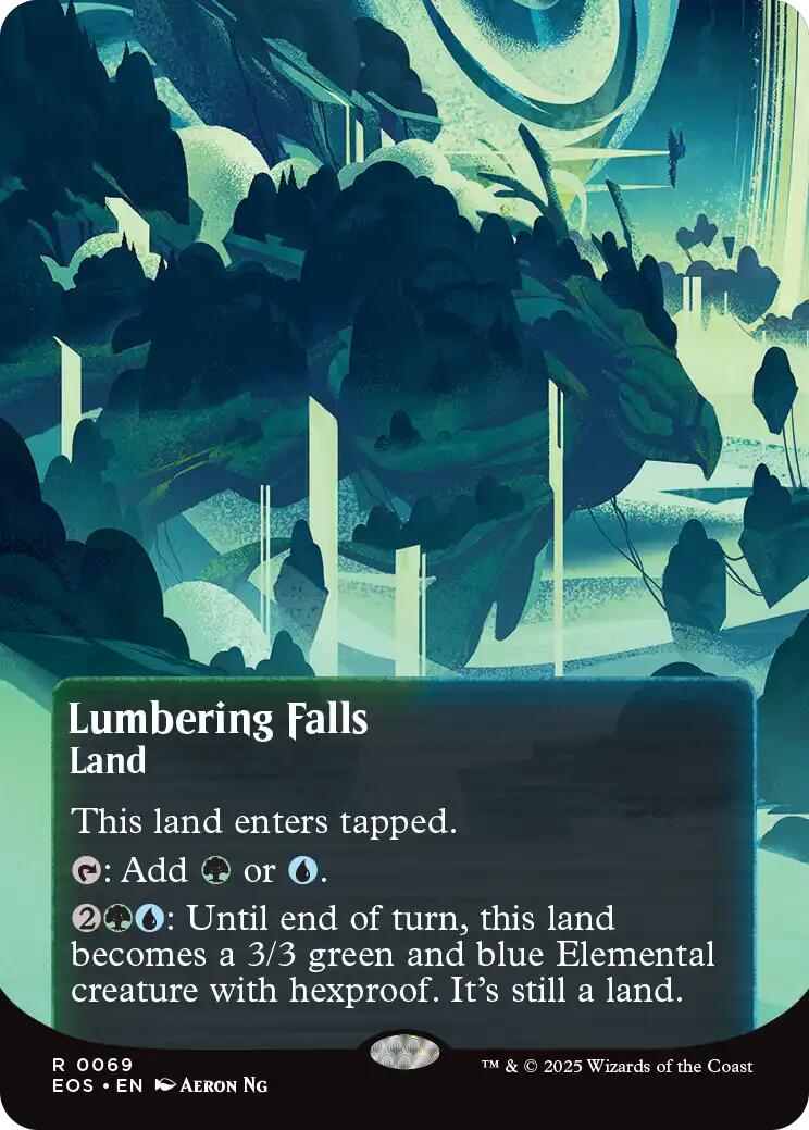 Lumbering Falls (0069) (Borderless) [Edge of Eternities: Stellar Sights] | Dragon's Lair Comics and Fantasy Houston TX