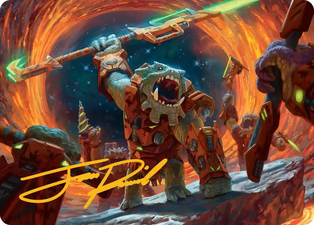 Frontline War-Rager Art Card (Gold-Stamped Signature) [Edge of Eternities Art Series] | Dragon's Lair Comics and Fantasy Houston TX