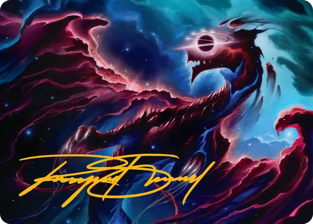 Nova Hellkite Art Card (18/54) (Gold-Stamped Signature) [Edge of Eternities Art Series] | Dragon's Lair Comics and Fantasy Houston TX