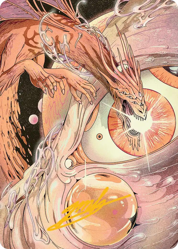 Nova Hellkite Art Card (40/54) (Gold-Stamped Signature) [Edge of Eternities Art Series] | Dragon's Lair Comics and Fantasy Houston TX