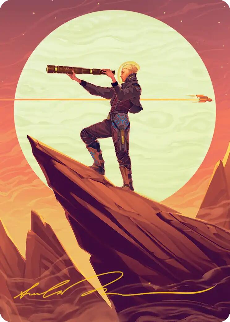 Sami, Wildcat Captain Art Card (Gold-Stamped Signature) [Edge of Eternities Art Series] | Dragon's Lair Comics and Fantasy Houston TX