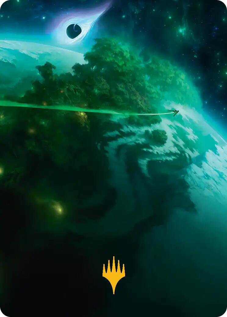 Evendo, Waking Haven Art Card (Gold-Stamped Planeswalker Symbol) [Edge of Eternities Art Series] | Dragon's Lair Comics and Fantasy Houston TX