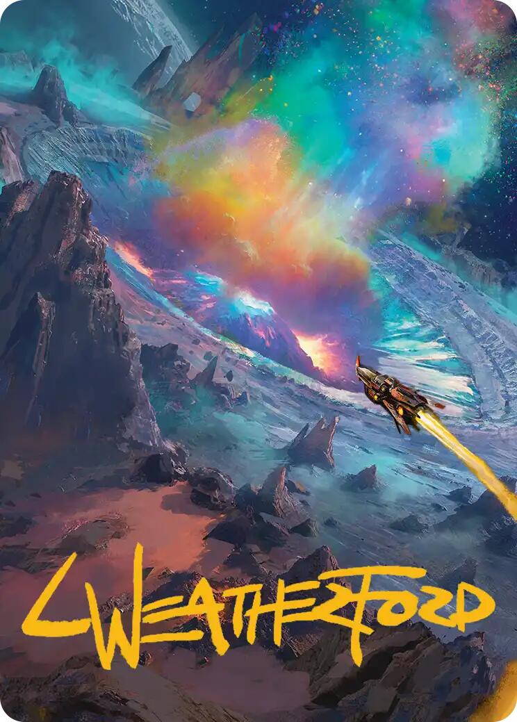 Meteor Crater Art Card (Gold-Stamped Signature) [Edge of Eternities Art Series] | Dragon's Lair Comics and Fantasy Houston TX